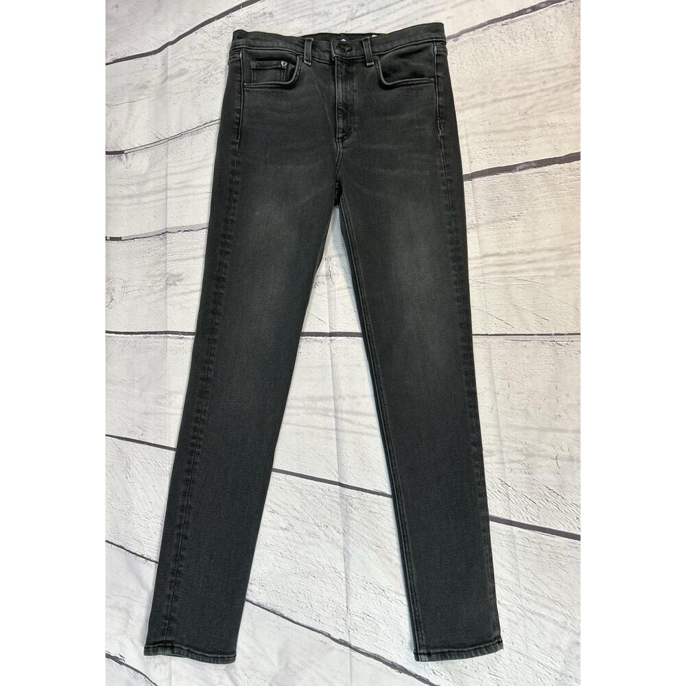 Rag & Bone Jeans Womens 27 Black Nina High Rise Ankle Skinny Distressed Denim